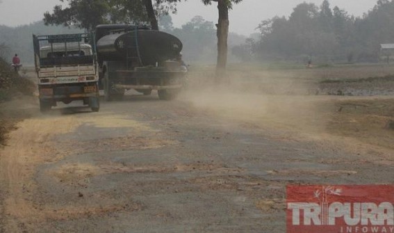 Kamalpur: Deplorable condition of Khowai-Kamalpur NEC road at Khowai Kamalpur: Deplorable condition of Khowai-Kamalpur NEC road at Khowai